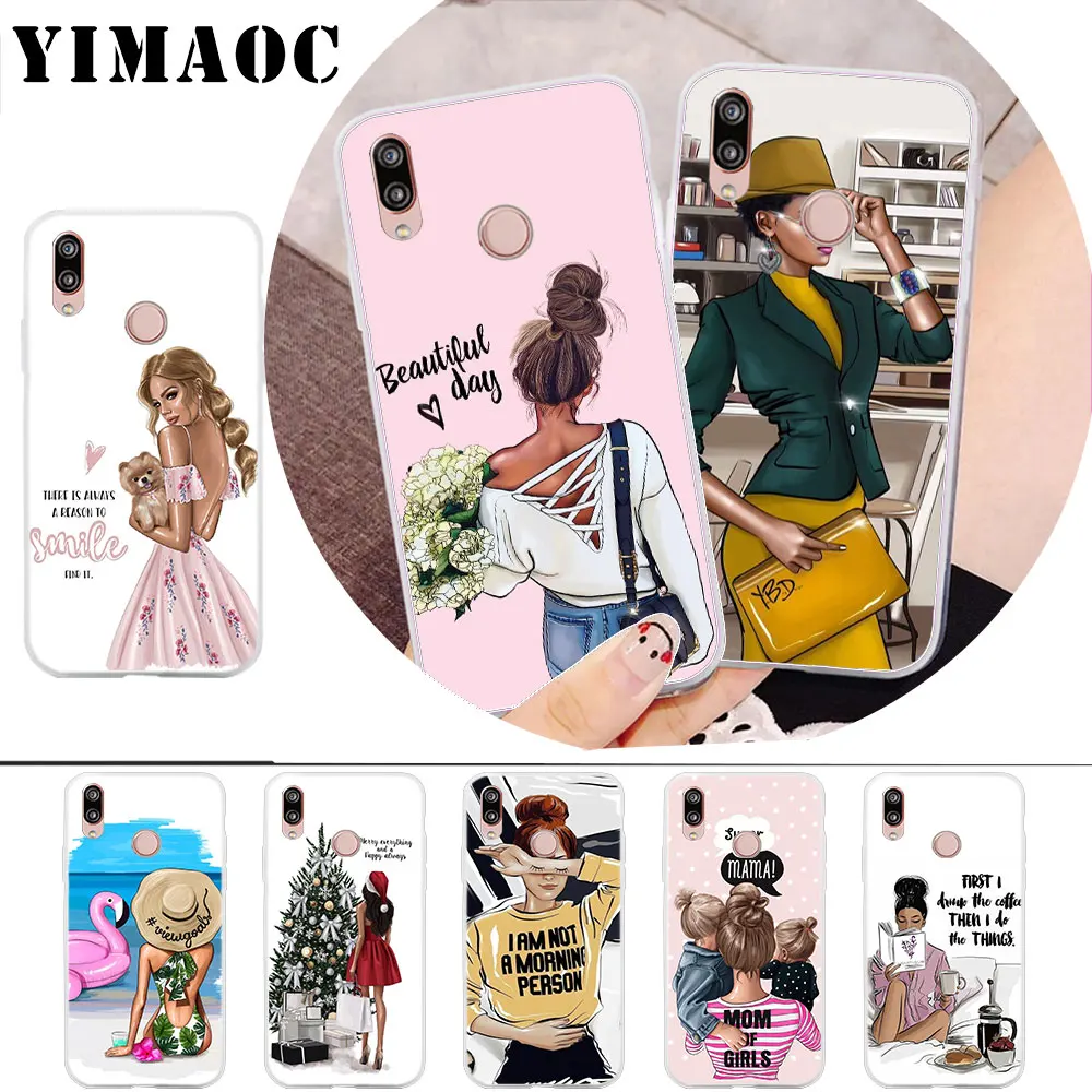 

YIMAOC VOGUE Christmas girl Soft Case for Huawei P20 Pro P10 P9 P8 Lite P Smart Cover