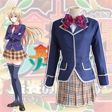 Anime japonés Guerras Comida!: Shokugeki No Soma Erina Nakiri Cosplay Traje de Uniforme Escolar Traje Más Nuevo (Coat + falda + Tie)