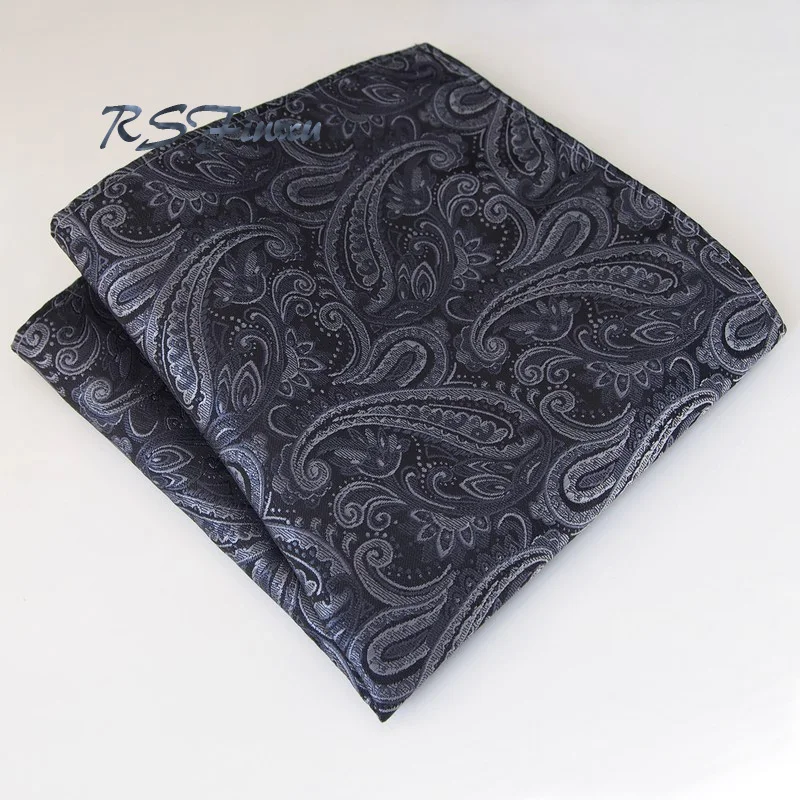 Wholesale Free Shipping Paisley Solid Gray Grey Silk Hanky 100 Mens