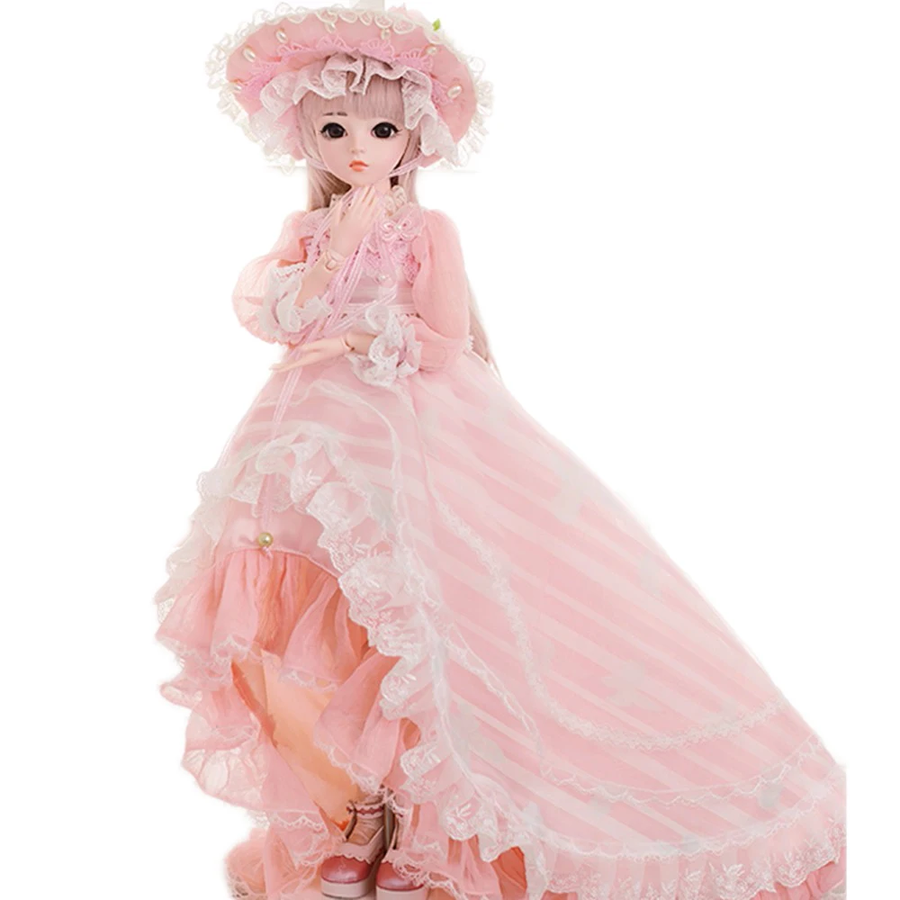 bjd-1-3-Girl-Dolls-60cm-With-Clothes-Wigs-Shoes-Makeup-100-Handmade-Beauty-Toys-Silicone