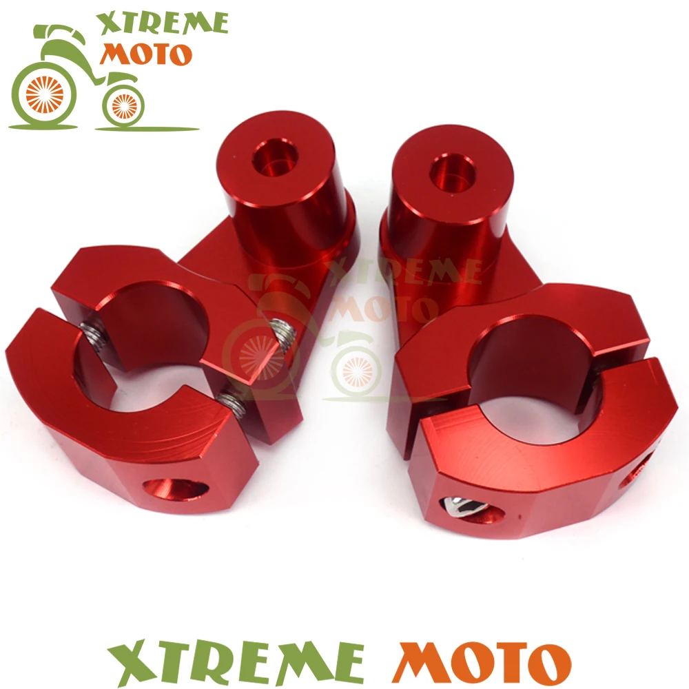 

28MM CNC Red HandleBar Fat Bar Clamp Riser For CR CRF Motocross Dirt Bike Aprilia BMW Motorcycle