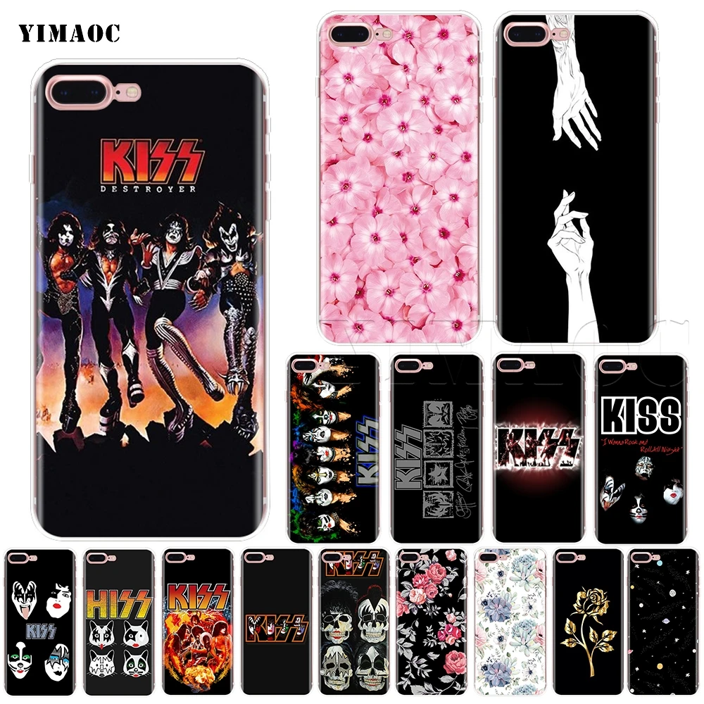 YIMAOC Kiss Band Soft Silicone Case for iPhone XS Max XR X 8 7 6 6S