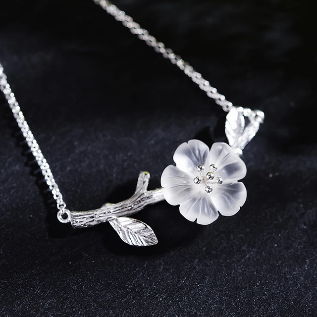 S925 Sterling Silver Natural Crystal Handmade Fine Jewelry Flower in the Rain Design Charm Bracelet for Women Gift 2