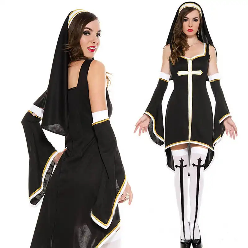 black and white dress costume