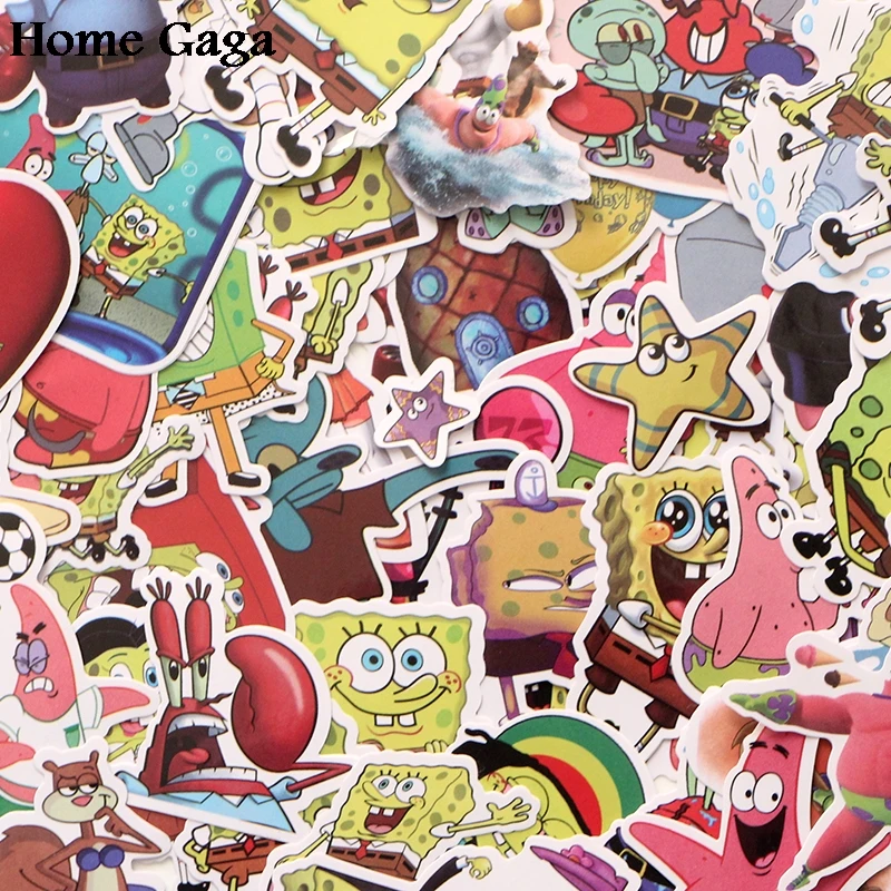 

Homegaga 50pcs SpongeBob Squarepants Patrick Star Sticker for DIY scrapbooking album Luggage Laptop Phone decal Sticker D1472