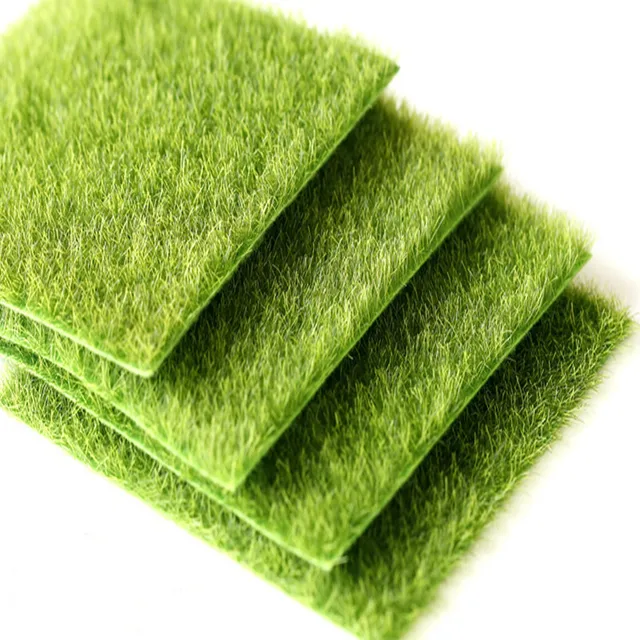 4Pcs Nearly Natural Grass Mats Artificial Grass Squares 15x15cm Small ...