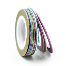 12 цветов на выбор, матовые цветные рулоны, 1 мм, чередование, лента, линия, грубые стили, для дизайна ногтей, наклейки, Красивые Украшения, Аксессуары для ногтей