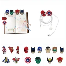 5 шт. фигурки мстителя рисунки из мультфильма ПВХ закладки для школьных учебников офисные принадлежности карты Note скрепки для бумаги детский подарок DIY ремесло USB скрепляющие зажимы