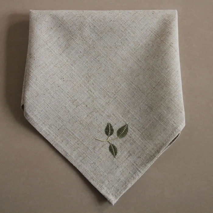 

10 pcs Napkin Cloth Linen Tablecloth Embroidery Handkerchief 27x27cm/41x41cm Restaurant Home Use