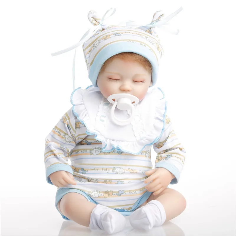 

SanyDoll 18inch 45cm Silicone baby reborn dolls, lifelike doll reborn babies for Children's toys Sleep doll