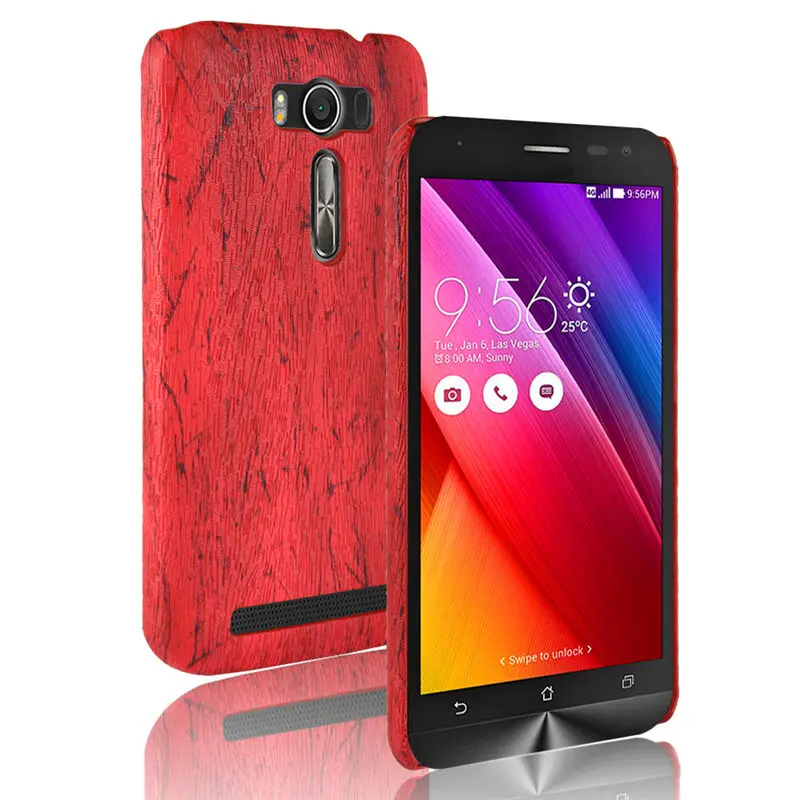 

SuliCase Leather Case for Zenfone 3 Laser ZE500KL Wood Grain Case Cover for Asus Zenfone 3 Laser ZE500KL Hard PC Frame Cover
