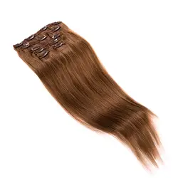 LADYSTAR волосы remy Клип В 100% пряди человеческих волос для наращивания Platinum длинные прямые машина сделано 7 шт. набор зажимы для женщин 120 г