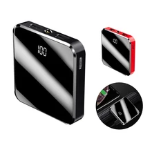 20000mAh портативный мини внешний аккумулятор с зеркальным экраном, цифровой внешний аккумулятор, внешний аккумулятор для смартфона