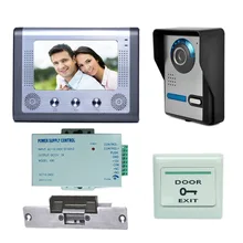 Freeship 7 Pulgadas de video teléfono de la Puerta de intercomunicación de vídeo timbre de la puerta sistema de Intercomunicación IR Cámara Phonev Cerradura Eléctrica