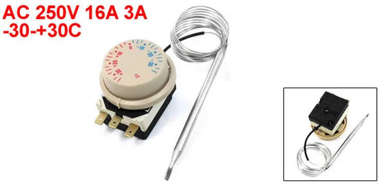 Регулируемый циферблат с маркировкой-30 до 30C температурный переключатель Термостат 250VAC 16A 3A 2шт