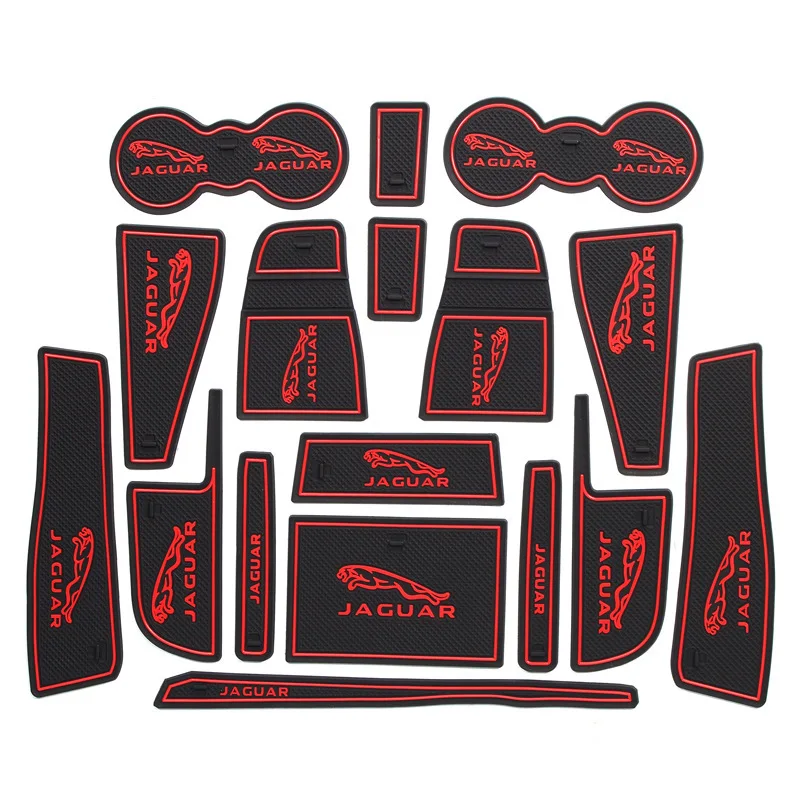 

17Pcs Lot Car Interior Upholstery For Jaguar F-PACE Rubber Mat Car Accessories Non-Slip Mat Auto Accessories Interior