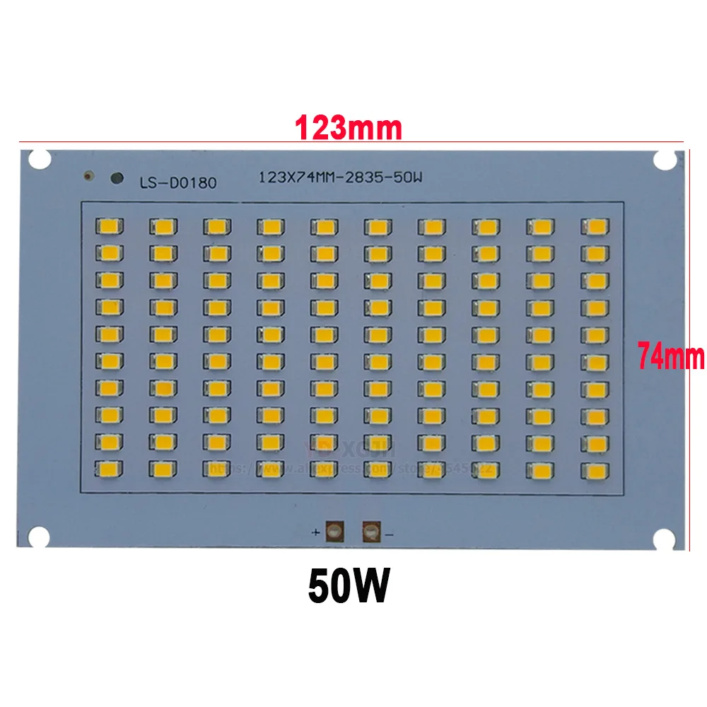 50 Вт Полный Мощность светодиодный наводнения PCB SMD 2835 Светодиодный печатной платы 900ma 123x74 мм 5000lm Алюминий для плиты Светодиодный прожектор светильник