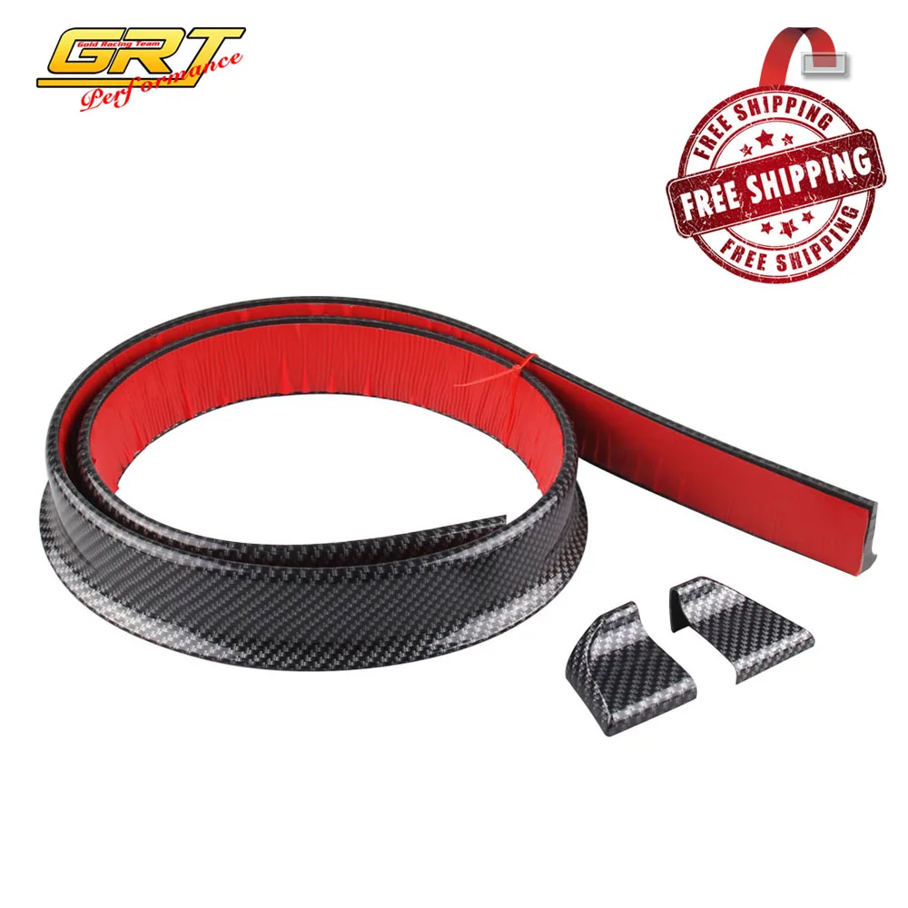 Carbon fiber Rubber Soft Black Car Rear Spoiler 45mm Width 1.5m Length