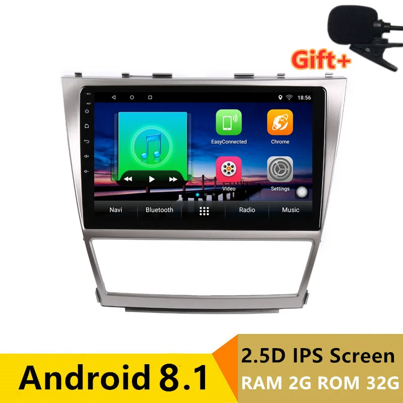 Discount 10" 2+32G 2.5D IPS Android 8.1 Car DVD Multimedia Player GPS For Toyota Camry 7 XV 40 2006 07 08 09-2011 radio stereo navigation 0