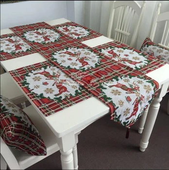 

Christmas Dec Love bear Coffee Table Runner Dinner mat Place mat Jacquard home Ornament wholesale FG135