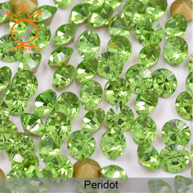 SS5.5 Small size multif colors pointback chaton crystal rhinestones nail art rhinestones sales promotion with 1440pcs per bags - Цвет: Peridot