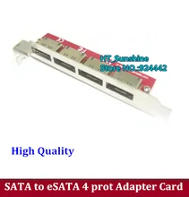 High Quallity SATA to eSATA adapter card Internal to External eSATA 4 Port PCI Bracket eSATA to SATA ADAPTER 1PCS premium external esata to sata cable 102cm length