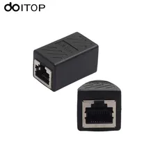 DOITOP 2Pcs RJ45 Female to Female Network Ethernet LAN Connector Adapter Coupler Extender Converter Plug RJ45 for Ethernet Cable