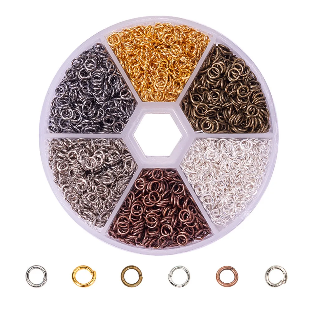 

Pandahall Elite Jewelry Findings 4x0.7mm Iron Jump Rings, Close but Unsoldered, Mixed Color, 1 Box 6 Color about 3300pcs/box
