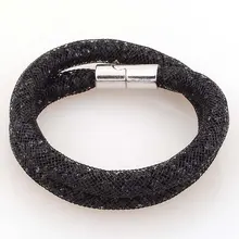 12 шт. кристаллический Магнитный браслет с кристаллической сеткой двойная обертка Магнитная застежка женские ювелирные изделия колье Рождественский подарок