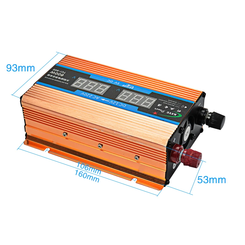 SUNYIMA 1 шт. инверсор монтажная плата размер 145x91 мм 12 в 600 Вт Интеллектуальный двойной цифровой дисплей для Солнечный автомобильный преобразователь с Usb