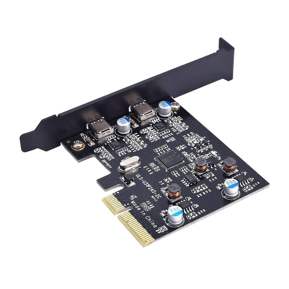 PCI-E PCI Express 4X to USB 3.1 Gen2 10Gbps 2-Port Type C Expansion Card Adapter For Desktop Computer Windows 7/8/8.1/10/Linux PCI-E PCI Express 4X to USB 3.1 Gen2 10Gbps 2-Port Type C Expansion Card Adapter For Desktop Computer Windows 7/8/8.1/10/Linux