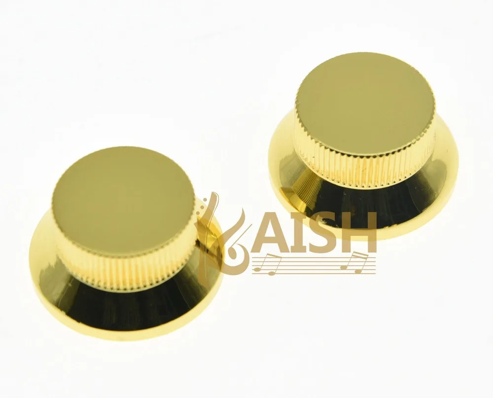 2pcs Gold Metal Top Hat Bell Knobs Push On Guitar Bass Knob for 5.8mm Shaft Potsbell knobtop