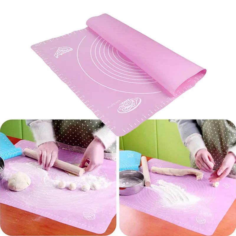 

Silicone Baking Mat Pizza Dough Maker Pastry Rolling Pin Kitchen Gadgets Cooking Tools Utensils Bakeware Supplies Stuff Products