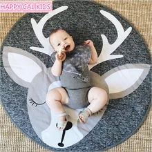 Nordic стиль идеально подходит для Детская комната ползать коврики Рождество олень хлопок игры стрельба реквизит украшения дома круглый ковры