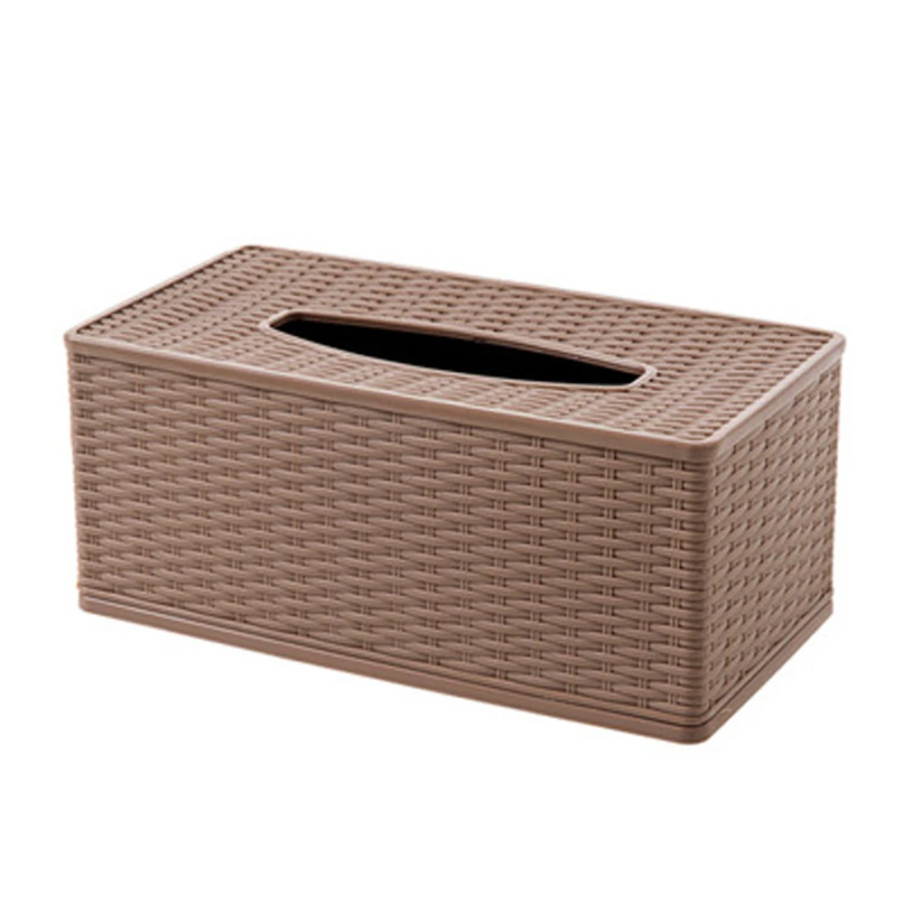 Пластиковая коробка для одноразовых салфеток Настольный для домашнего пользования многофункциональный бумажный лоток креативная гостиная коробка для хранения носовых платков wx9221526 - Цвет: brown