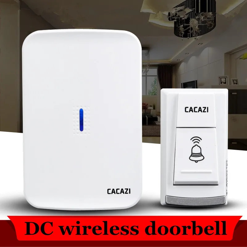 

CACAZI DC battery powered Wireless door bell 280M Effective Waterproof Receiver doorbell Prevent Signal interference door Ring