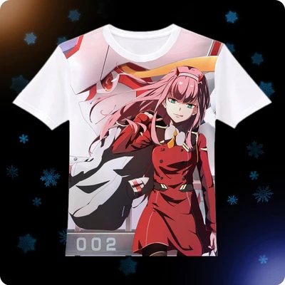 Darling in the FranXX Косплей Футболка аниме Ичиго ноль два T рубашка мужская мода женские футболки