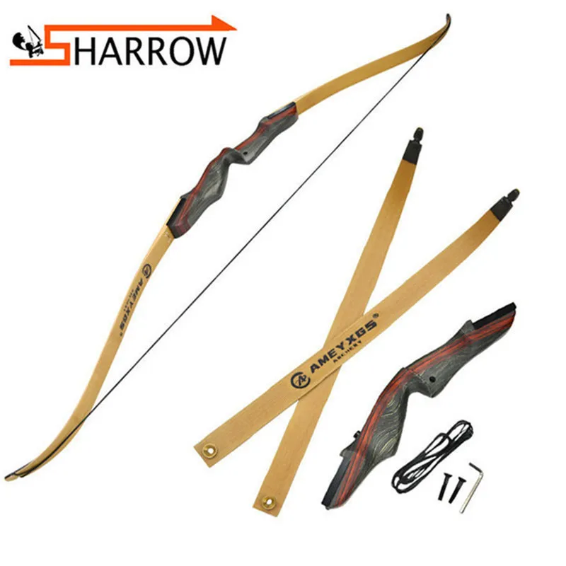 1pc 62inch Recurve Bow 25 50lbs Draw Weight Wooden Bow Handle Right Hand Longbow Archery