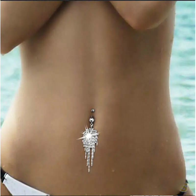 

Fashion Hot Sexy Titanium Steel Navel Piercing Body Jewelry Belly Claw Chain Tassel Nail Acrylic For Women