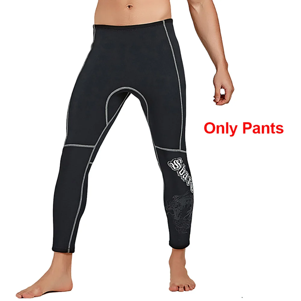 Pants SBART 3 мм мокрый костюм для мужчин с длинными рукавами черные топы брюки холодностойкая буксировочная подкладка неопрен нейлон погружения костюм зимний сохраняющий теплый гидрокостюм - Цвет: Pants