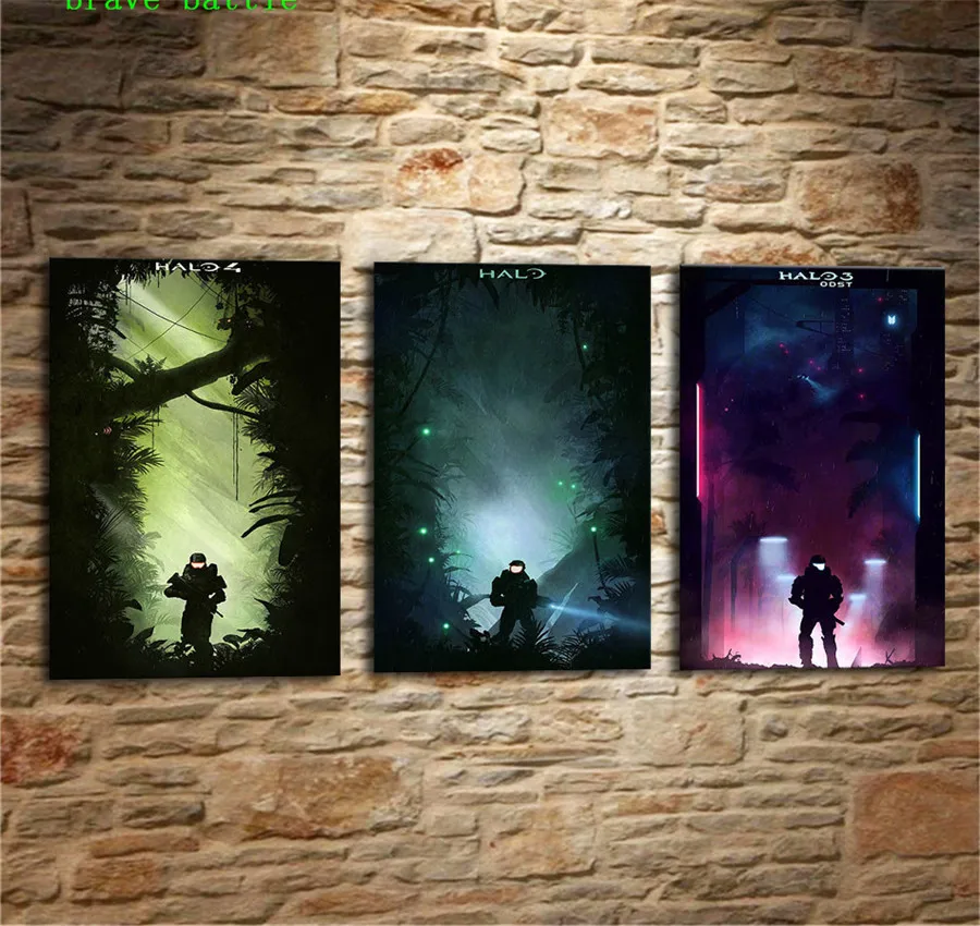 Video Game Artwork Featuring Mario 3 Pieces Canvas Painting Print