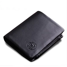 Коровьей Слои кожа Для мужчин Кошельки и держатели с Отделом для монет кошелек для карт ID держатель мешка Подарочная коробка; в розницу