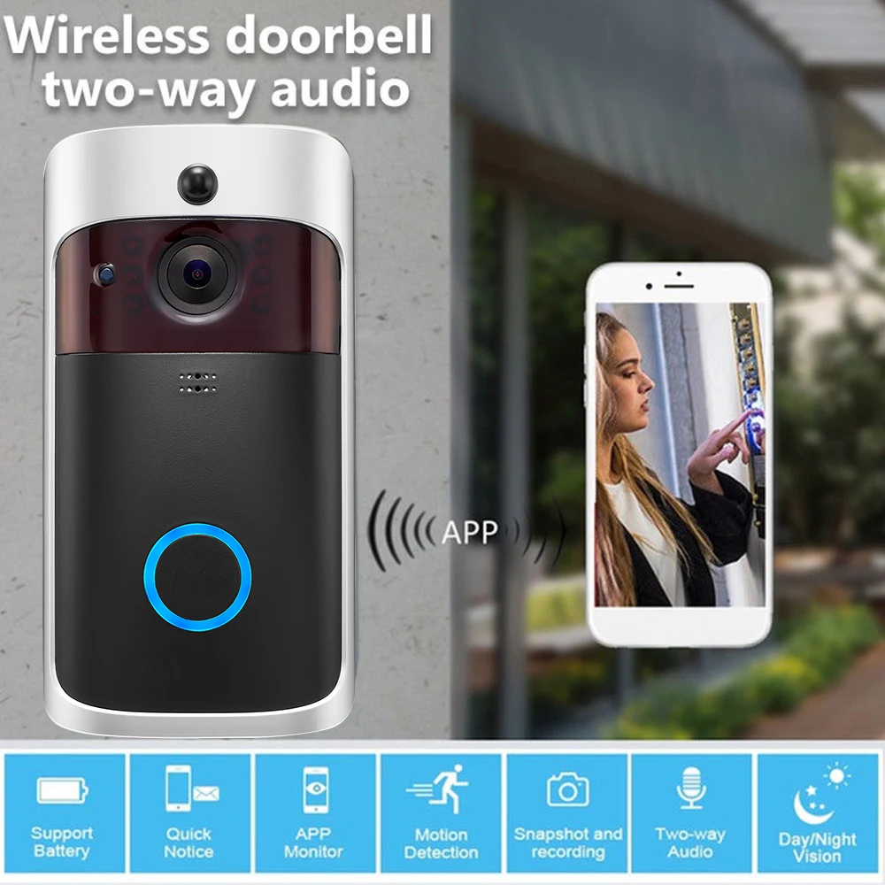 Smart Door Bell with Camera WiFi Video Door Bell camera Wifi Ring Doorbell IR Motion