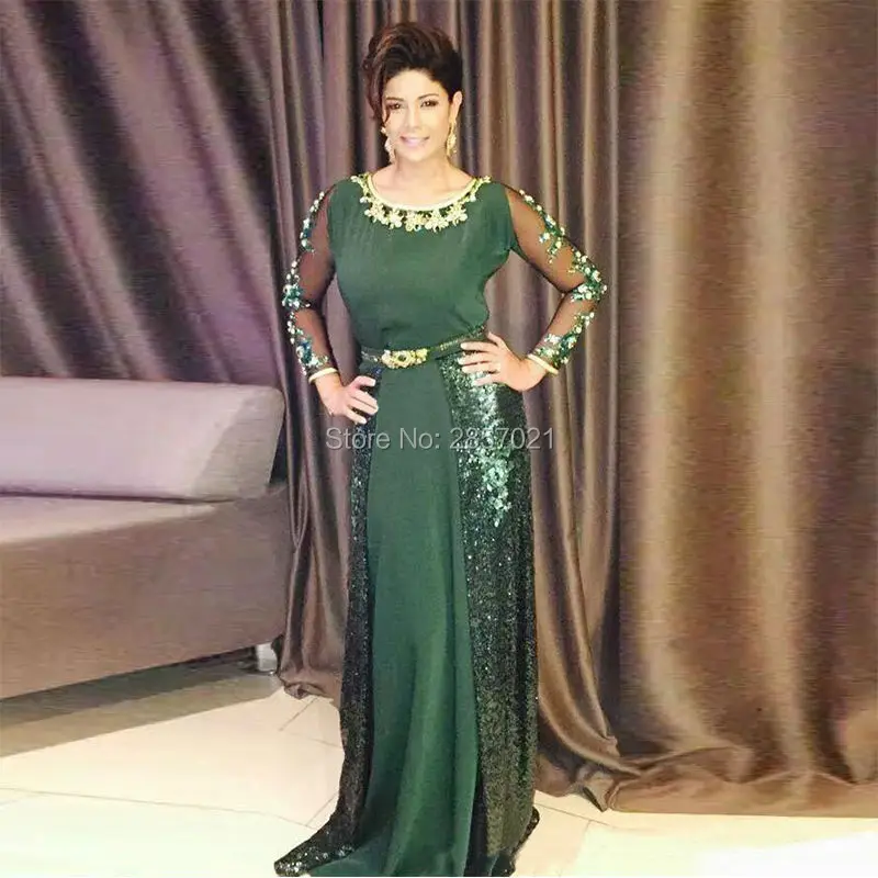Hunter Green Mother of the Bride Dresses Plus Size Long Sleeve Sequin