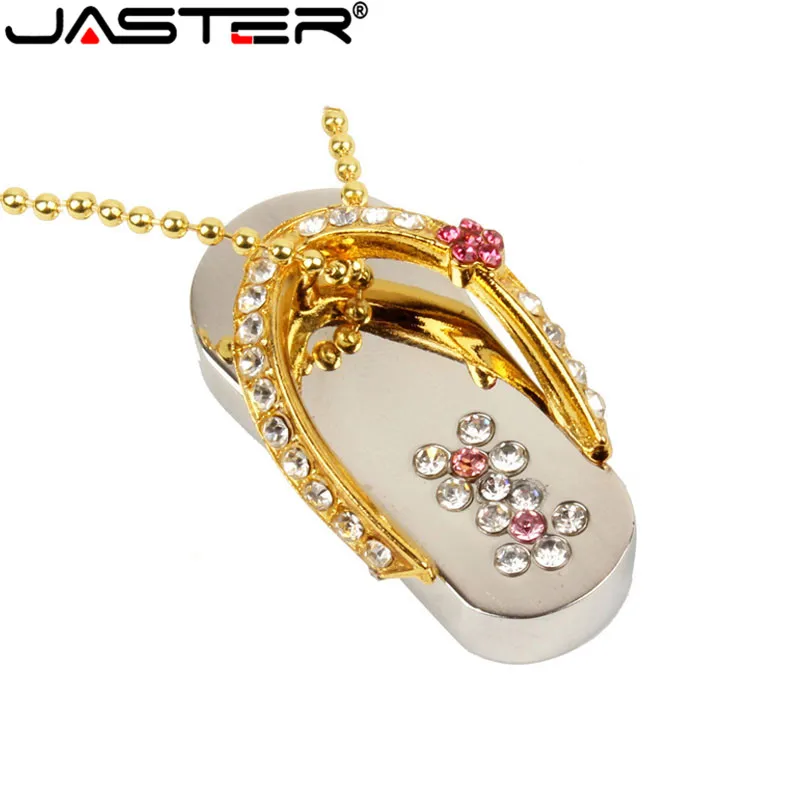 JASTER ювелирные Тапочки USB флэш накопитель 4 ГБ 8 16 32 кристалл алмаз 2 0 память Флешка