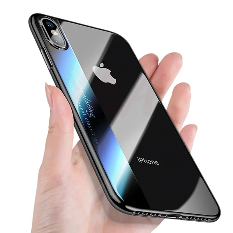 Goede H amp; EEN Luxe Plating Siliconen Telefoon Case Voor iPhone X 10 8 6 6 s 7 Plus Transparante Zachte cover Voor iPhone 7 8 Plus Beschermhoes