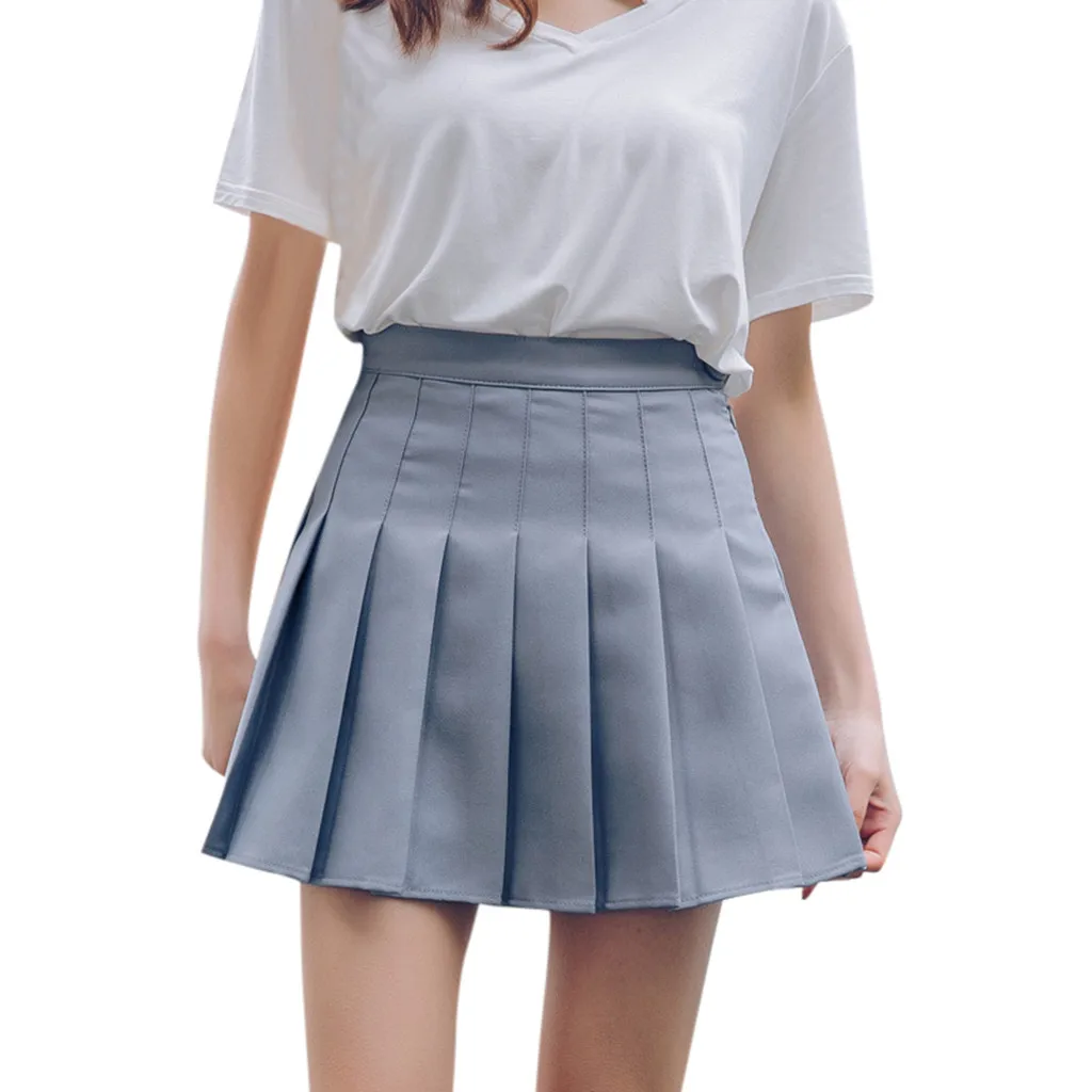 

Women's Fashion High Waist Pleated Mini Skirt Slim Waist Casual Tennis Skirt tutu women pleated skirt #0321