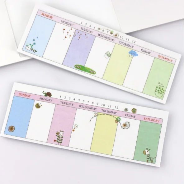 

Weekly Planner N Times Stickers Removable Sticky Notes Work Learning Memo Schedule Plan 8 styles for choose