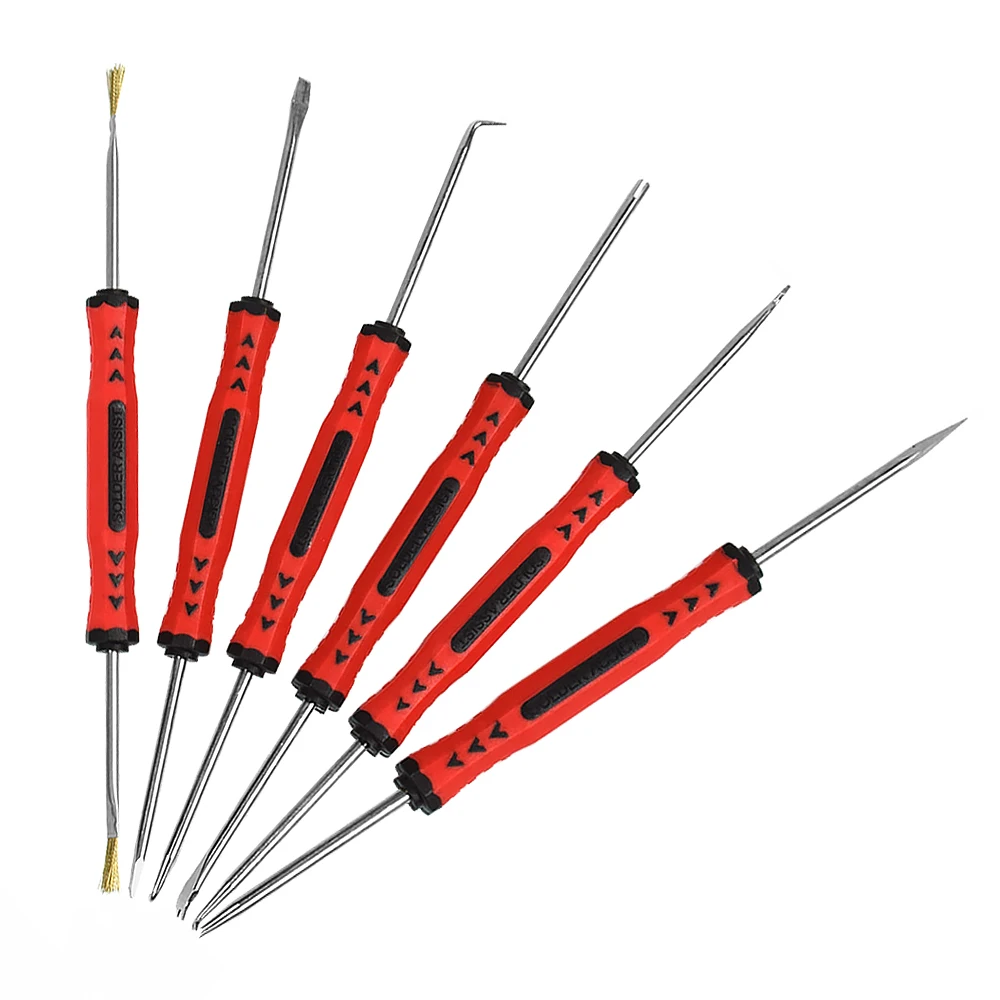 6Pcs Desoldering Aid Tool Kit Soldering Aid Assist Tools PCB Cleaning Kit Repair Tool Electronic Heat Assist Set - Image 5