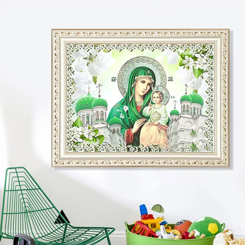 

5D Diy Diamond Painting Religious Icon Character Cross Stitch Round Diamond Needlework Crafts Diamond Embroidery